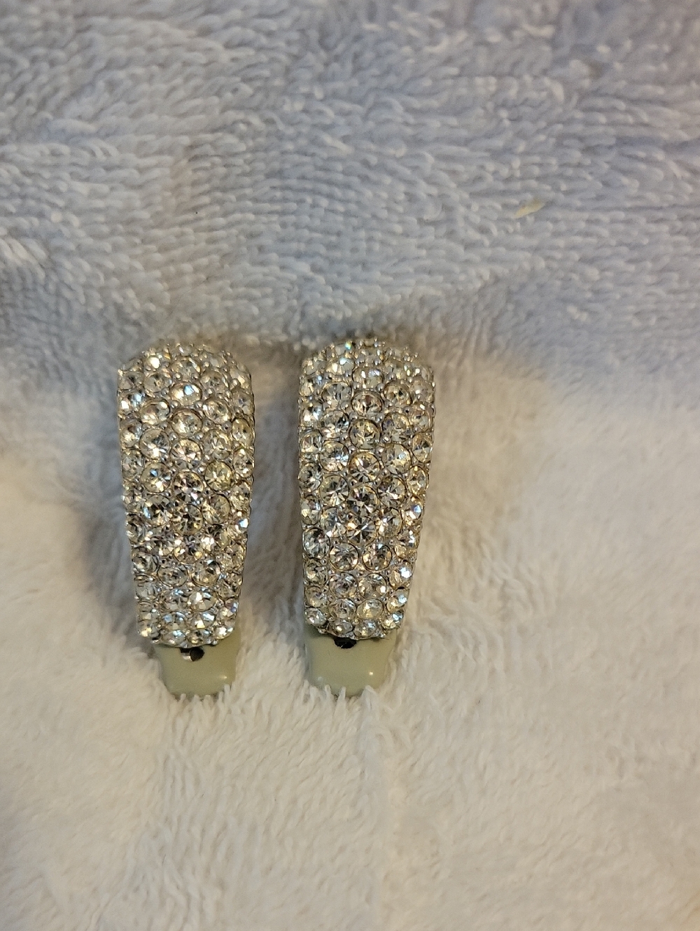 Ciner Crystal Pave Clip-On Earrings - Silver Sparkle